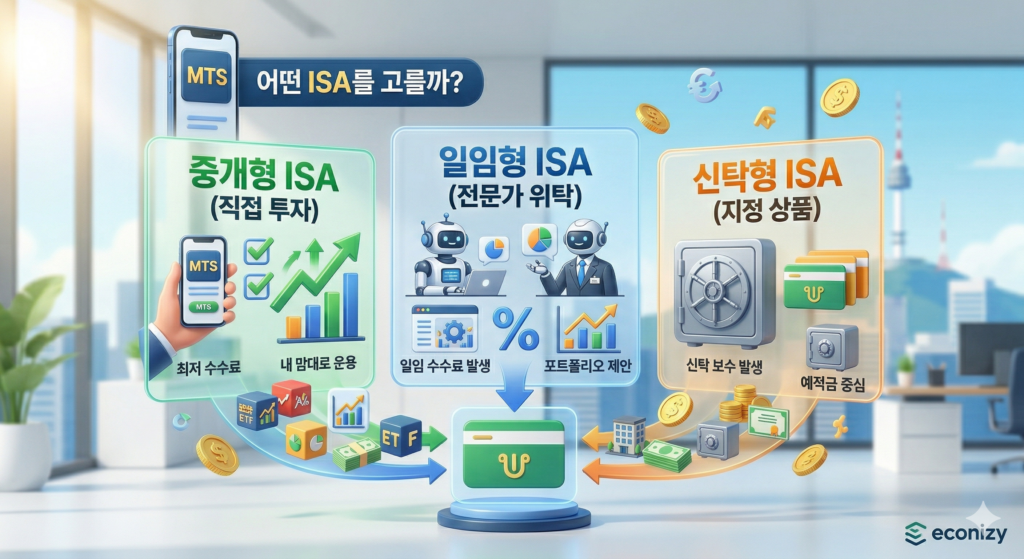 ISA 중개형, 일임형, 신탁형 비교